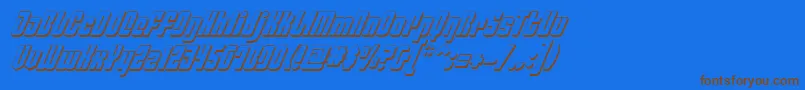 PhiladelphiaItalic3D-fontti – ruskeat fontit sinisellä taustalla