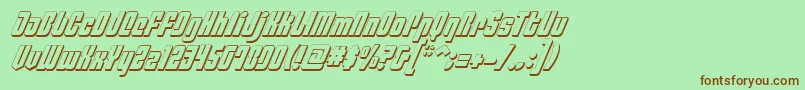 Czcionka PhiladelphiaItalic3D – brązowe czcionki na zielonym tle