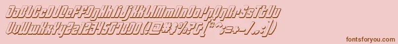 PhiladelphiaItalic3D-fontti – ruskeat fontit vaaleanpunaisella taustalla