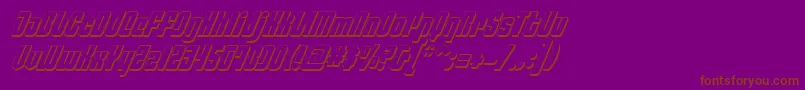 PhiladelphiaItalic3D-fontti – ruskeat fontit violetilla taustalla