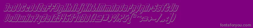 PhiladelphiaItalic3D-fontti – harmaat kirjasimet violetilla taustalla