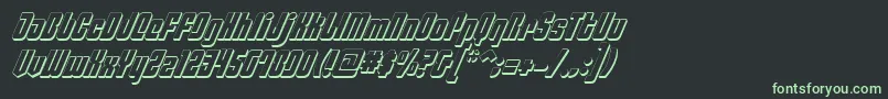 PhiladelphiaItalic3D Font – Green Fonts on Black Background