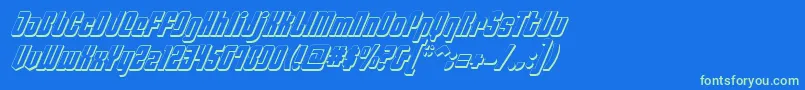 PhiladelphiaItalic3D Font – Green Fonts on Blue Background