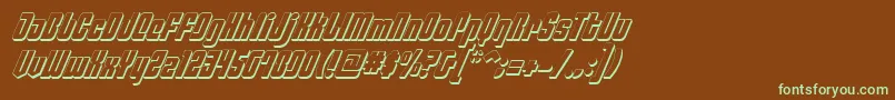 Шрифт PhiladelphiaItalic3D – зелёные шрифты на коричневом фоне