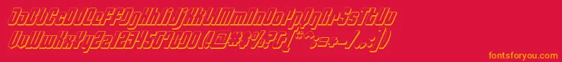 PhiladelphiaItalic3D-fontti – oranssit fontit punaisella taustalla