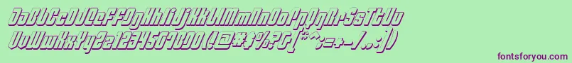 PhiladelphiaItalic3D Font – Purple Fonts on Green Background