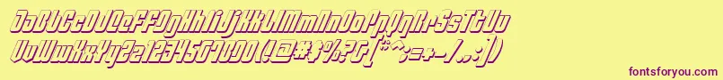 Fonte PhiladelphiaItalic3D – fontes roxas em um fundo amarelo