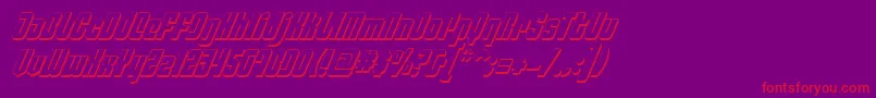 PhiladelphiaItalic3D-fontti – punaiset fontit violetilla taustalla