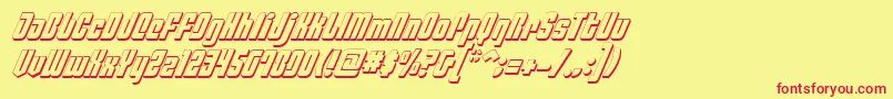 Fonte PhiladelphiaItalic3D – fontes vermelhas em um fundo amarelo