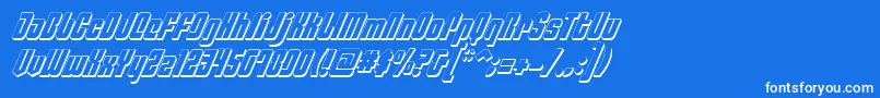 PhiladelphiaItalic3D Font – White Fonts on Blue Background