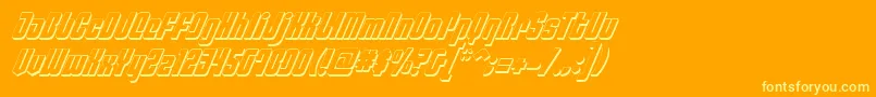 フォントPhiladelphiaItalic3D – オレンジの背景に黄色の文字