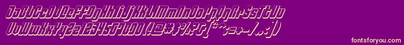 PhiladelphiaItalic3D Font – Yellow Fonts on Purple Background