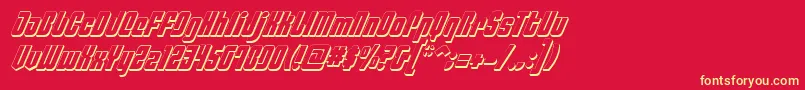 Шрифт PhiladelphiaItalic3D – жёлтые шрифты на красном фоне