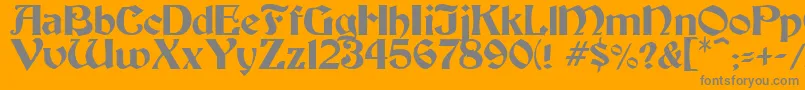 フォントThornton – オレンジの背景に灰色の文字