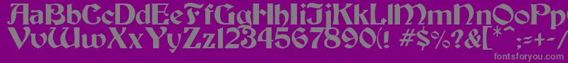 フォントThornton – 紫の背景に灰色の文字