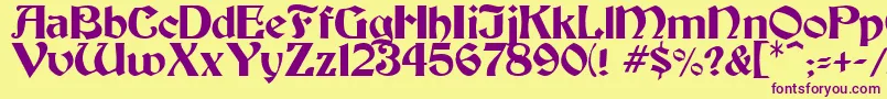 Thornton Font – Purple Fonts on Yellow Background