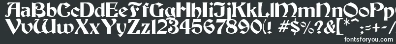 フォントThornton – 黒い背景に白い文字