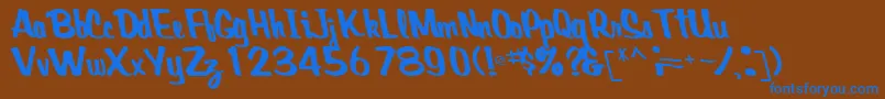 CreativepowerRegularTtcon Font – Blue Fonts on Brown Background