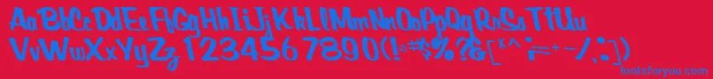 CreativepowerRegularTtcon Font – Blue Fonts on Red Background