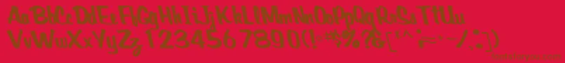 Czcionka CreativepowerRegularTtcon – brązowe czcionki na czerwonym tle