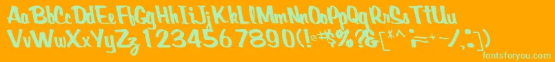 CreativepowerRegularTtcon Font – Green Fonts on Orange Background