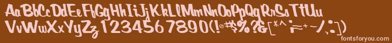 Fonte CreativepowerRegularTtcon – fontes rosa em um fundo marrom
