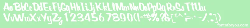 Więcej informacji o czcionce CreativepowerRegularTtcon Czcionka CreativepowerRegularTtcon – białe czcionki na zielonym tle