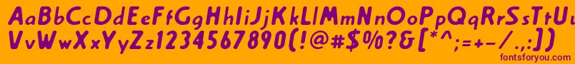 Creambold-Schriftart – Violette Schriften auf orangefarbenem Hintergrund
