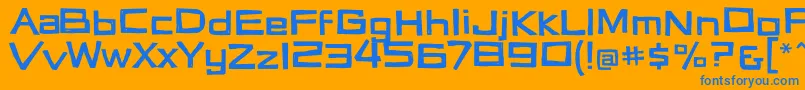 Vertigon Font – Blue Fonts on Orange Background