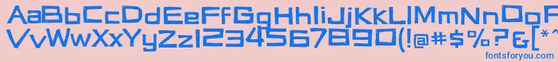 Vertigon Font – Blue Fonts on Pink Background