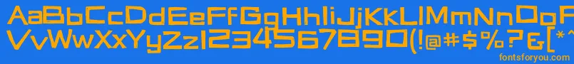 Vertigon Font – Orange Fonts on Blue Background