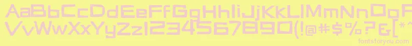 フォントVertigon – ピンクのフォント、黄色の背景