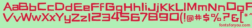 Vertigon-Schriftart – Rote Schriften auf grünem Hintergrund