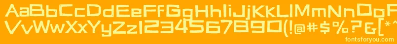Vertigon Font – Yellow Fonts on Orange Background