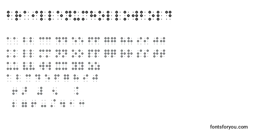 Czcionka BraillenumhollowBold – alfabet, cyfry, specjalne znaki