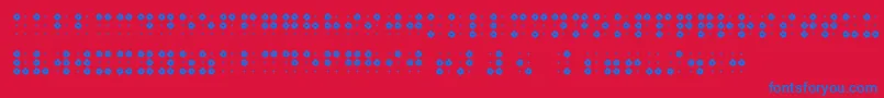 BraillenumhollowBold Font – Blue Fonts on Red Background