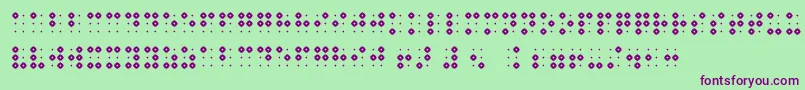Шрифт BraillenumhollowBold – фиолетовые шрифты на зелёном фоне