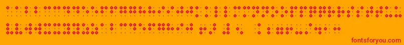 BraillenumhollowBold Font – Red Fonts on Orange Background