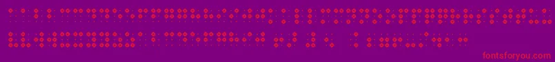 Weitere Informationen zur BraillenumhollowBold-Schriftart BraillenumhollowBold-Schriftart – Rote Schriften auf violettem Hintergrund