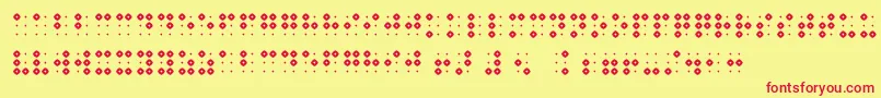 BraillenumhollowBold Font – Red Fonts on Yellow Background