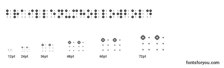 Größen der Schriftart BraillenumhollowBold