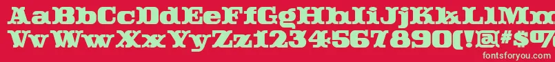 フォントRutin – 赤い背景に緑の文字