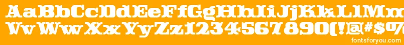 フォントRutin – オレンジの背景に白い文字