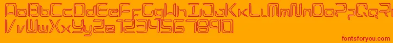 ExynosReflecter Font – Red Fonts on Orange Background