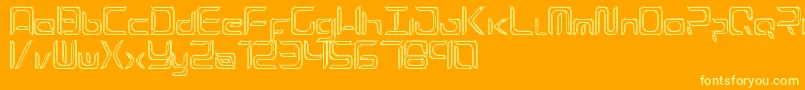 ExynosReflecter Font – Yellow Fonts on Orange Background