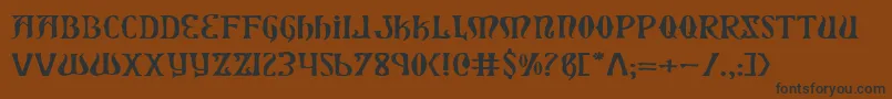 Czcionka XiphosExpanded – czarne czcionki na brązowym tle