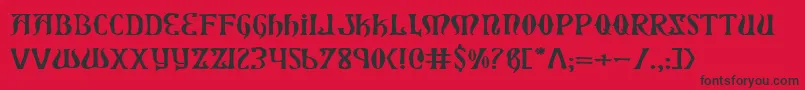 フォントXiphosExpanded – 赤い背景に黒い文字