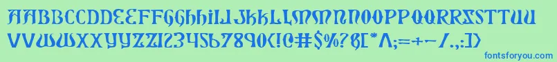 フォントXiphosExpanded – 青い文字は緑の背景です。