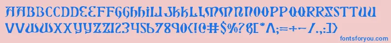 XiphosExpanded Font – Blue Fonts on Pink Background