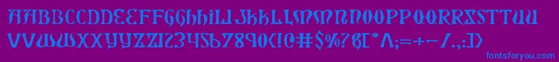 XiphosExpanded-Schriftart – Blaue Schriften auf violettem Hintergrund